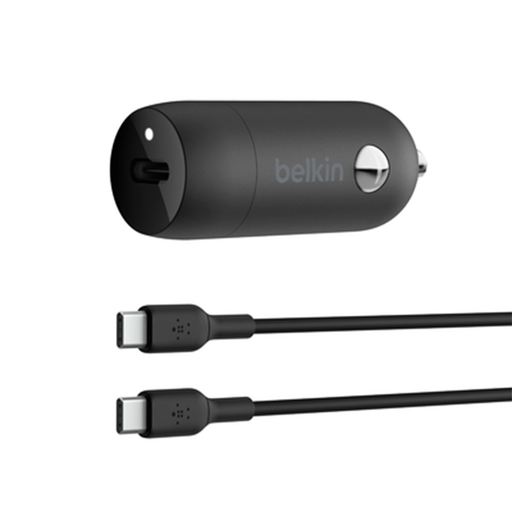 [CCA004BT1MBK-B6] Cargador Para Carro Belkin USB-C 30W + Cable USB-C a USB-C Negro