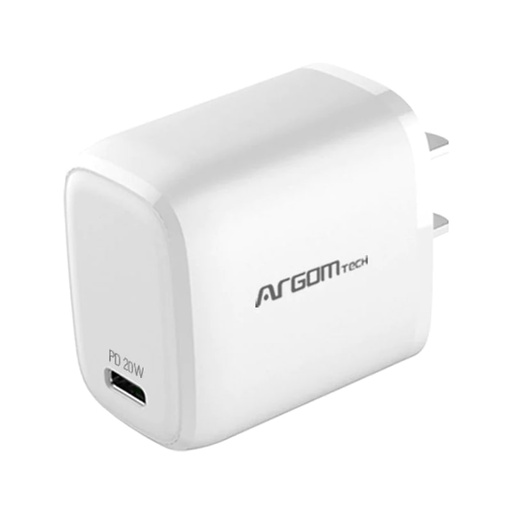 [ARG-AC-0114WT] Cargador de Pared Argom Fast Charge PD 20W USB-C Blanco