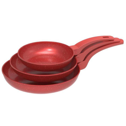 [PI003SSMDR] Juego de Sartenes Picca 3 Piezas Da Vinci Rojo