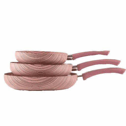 [PI003SSCR] Juego de Sartenes Picca 3 Piezas Ragazza Cerámicos Antiadherentes Rosado