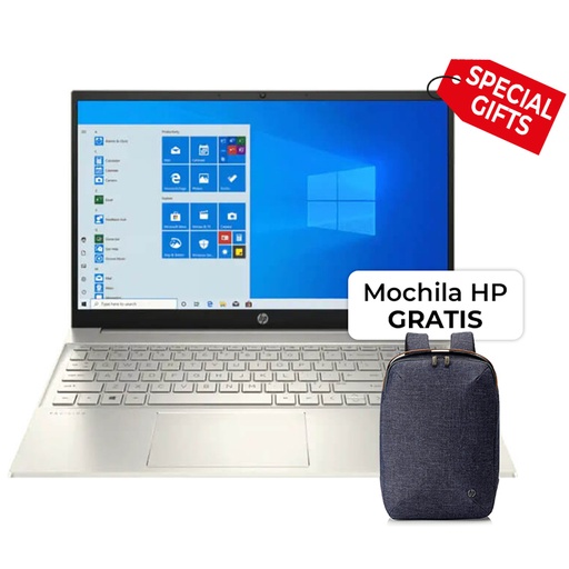 [43R78LA#ABM] Laptop HP Pavilion 15-eh1021la 15.6" Ryzen 7 5700U 16GB RAM 512GB SSD Dorado W11 Home Teclado Español + Mochila HP GRATIS