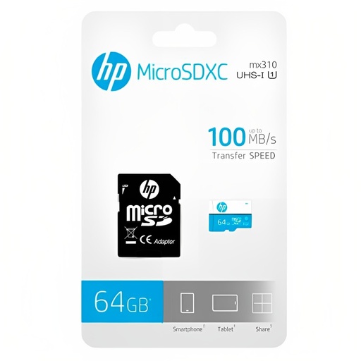 [HFUD064-1U1BA] Memoria Micro SDXC HP 64GB MI210 Clase 10 100Mbps