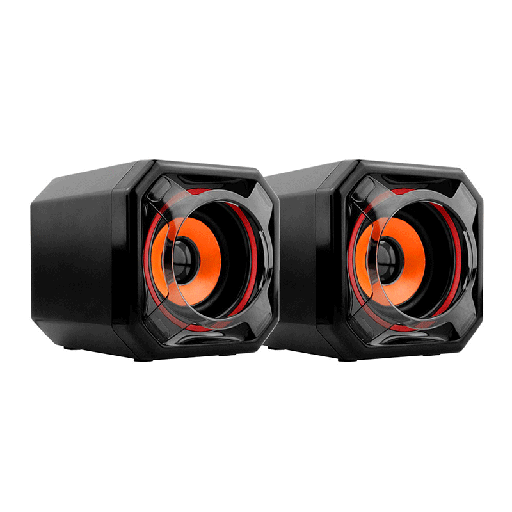 [ARG-SP-1049BK] Bocina 2.0 Argom Volcano Bass USB 5W Rojo-Negro