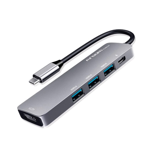 [ARG-UB-0185] Hub Argom 5-en-1 Puertos ARG-UB-0185 AXESS USB-C Plateado