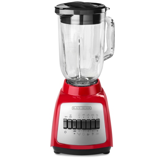 [BLBD210GR] Licuadora Black+Decker DuraPro 10 Velocidades Jarra de vidrio 1,25 Lt Rojo