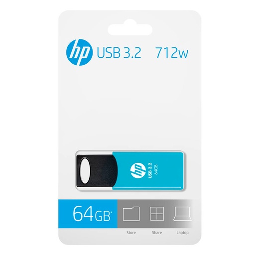 [HPFD712LB-64] Memoria USB HP 64GB 712w 3.2 Flash Celeste