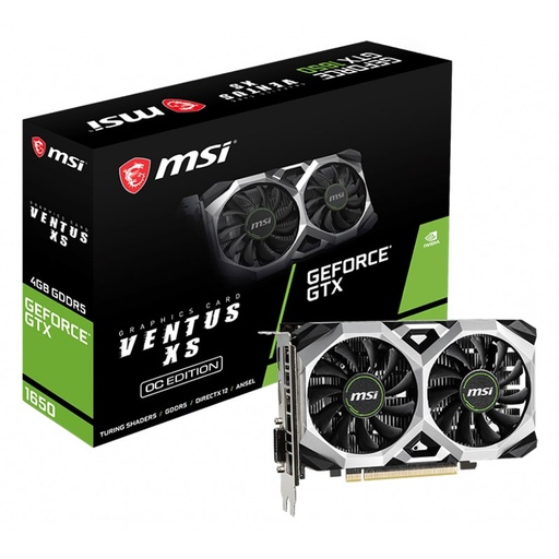 [GeForce GTX 1650 D6 Ventus XS OCV1] Tarjeta de Vídeo 4GB GDDR6 MSI GeForce GTX 1650 Ventus XS 4G OCV1 DVI-D HDMI DP PCIe 3.0
