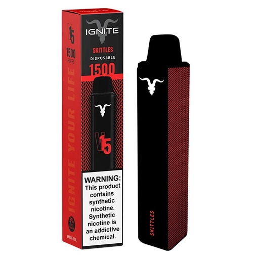 [810025995751] Vape Electronico Ignite V15 1500 Puffs Nic 5g Skittles