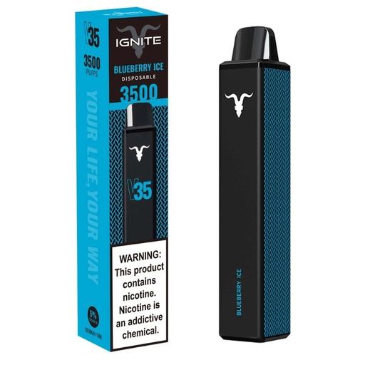 [810105507355] Vape Electrónico Ignite V35 3500 Puffs Nic 5g Blueberry Ice