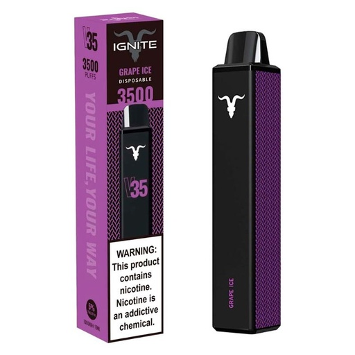 [810105507386] Vape Electrónico Ignite V35 3500 Puffs Nic 5g Grape Ice