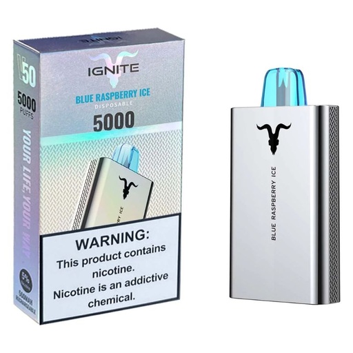 [810105509106] Vape Electrónico Ignite V50 5000 Puffs Nic 5g Blue Raspberry Ice