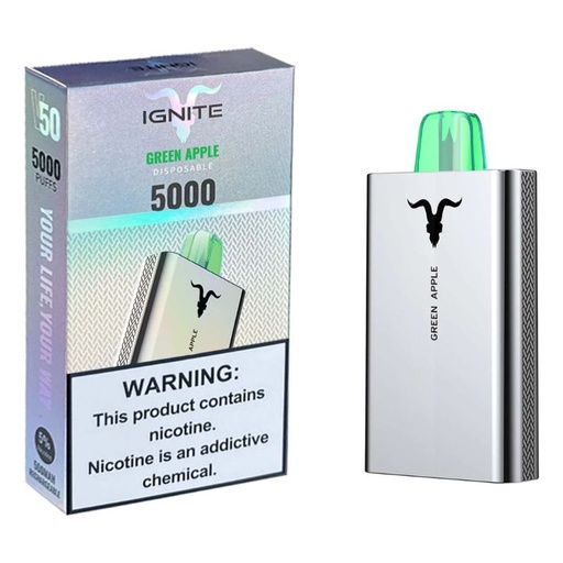 [810105509120] Vape Electrónico Ignite V50 5000 Puffs Nic 5g Green Apple