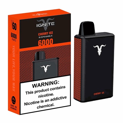 [810105507478] Vape Electrónico Ignite V60 6000 Puffs Nic 5g Cherry Ice