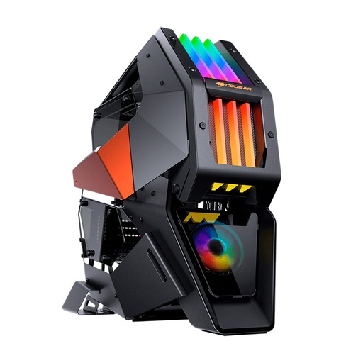 [109CM10001-04] Case Gaming Cougar Conquer 2 Torre Completa Vidrio Templado ATX Negro-Naranja (Sin Fuente)