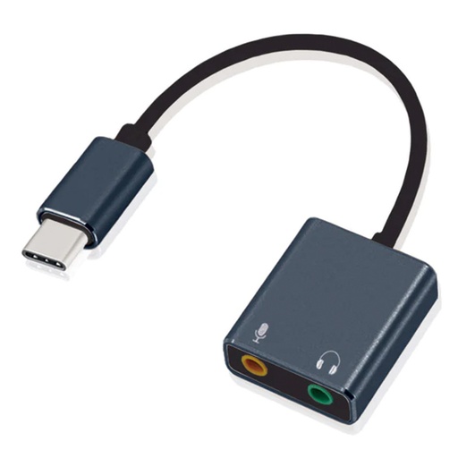 [ARG-CB-0066] Adaptador Argom USB-C a Salida Stereo y Micrófono Mono