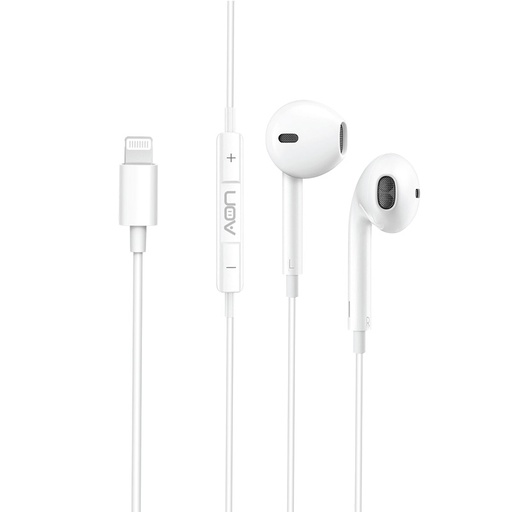 [AO-EP-1000] Audífonos AON Ligningth In-ear Wired MFI EarBuds Blanco