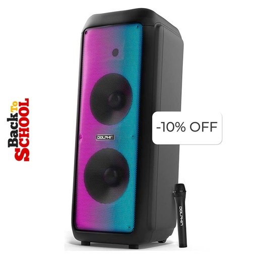 [SP-1070RBT] Bocina Dolphin SP-1070RBT Premium Dual 10” Bluetooth 3700W Negro