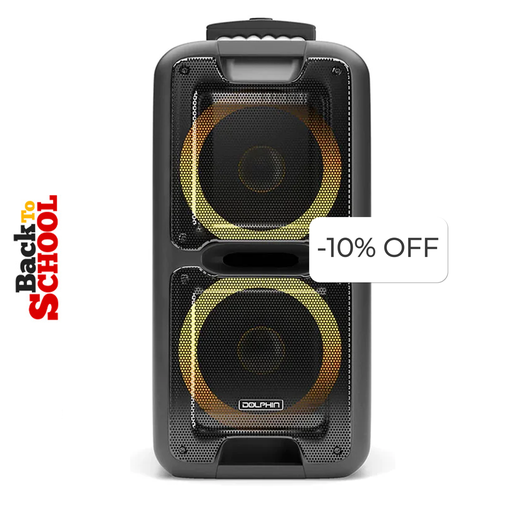 [SP-2100RBT] Bocina Dolphin SP-2100RBT Party Speaker Dual 10” Bluetooth 3400W Negro
