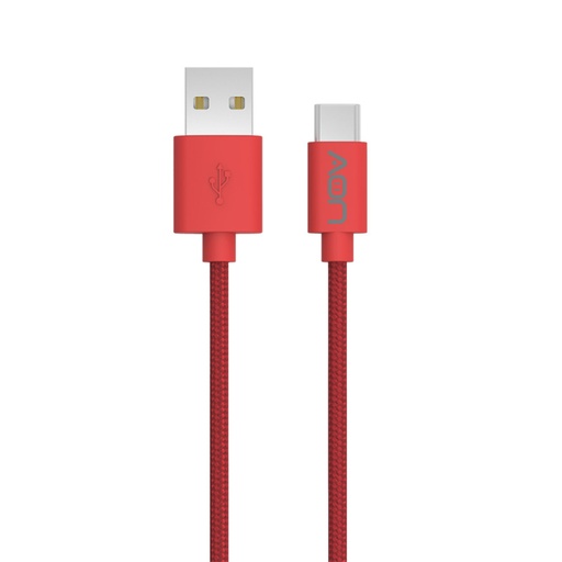 [AO-CB-4002] Cable USB a USB-C AON AO-CB-4002 3.5 Metros Trenzado Rojo