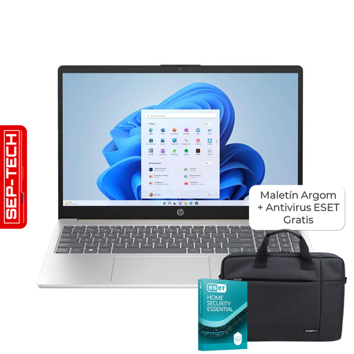 [7Y0W3UA#ABA] Laptop HP 15-FD0707 15.6" Core i7 1355U 8GB RAM 256GB SSD Plateado W11 Home Teclado en Ingles