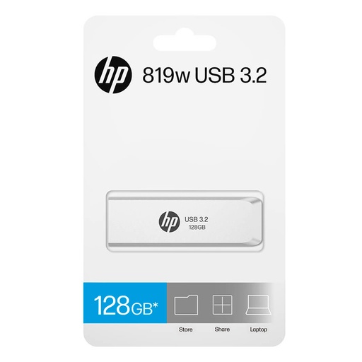 [HPFD819W-128] Memoria USB HP 128GB 819w 3.2 Flash Drives Plateado