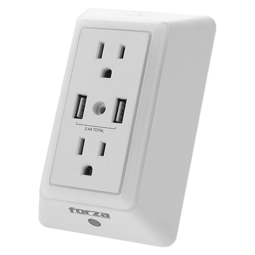 [FWT-2201USB] Tomacorriente Forza 110V/220V 2 NEMA 2 USB 1875W