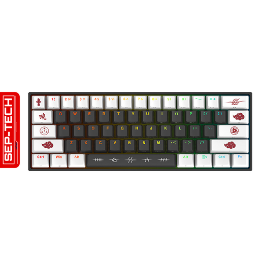 [NA-KB-1004] Teclado Gaming Mecánico Alámbrico Checkpoint Naruto KX-400 RGB Edición Akatsuki