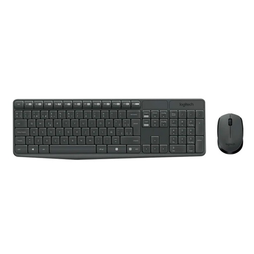 [920-007901] Teclado y mouse Logitech MK235 Inalámbrico USB Negro en español