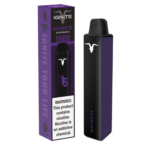 [810025995621] Vape Electronico Ignite V15 1500 Puffs Nic 5g Blue Razz Ice