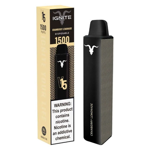 [810025995171] Vape Electronico Ignite V15 1500 Puffs Nic 5g Cranberry Lemonade