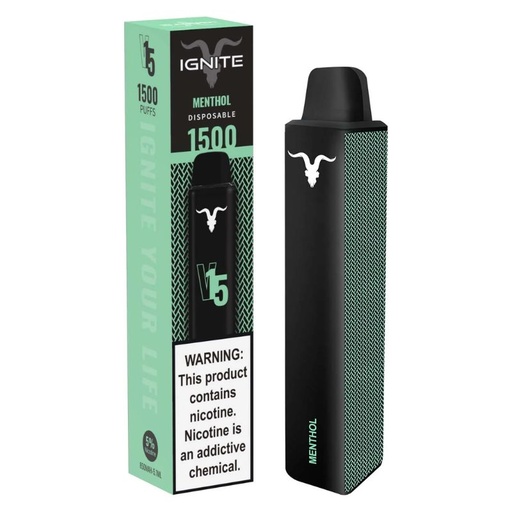 [810025995683] Vape Electronico Ignite V15 1500 Puffs Nic 5g Menthol