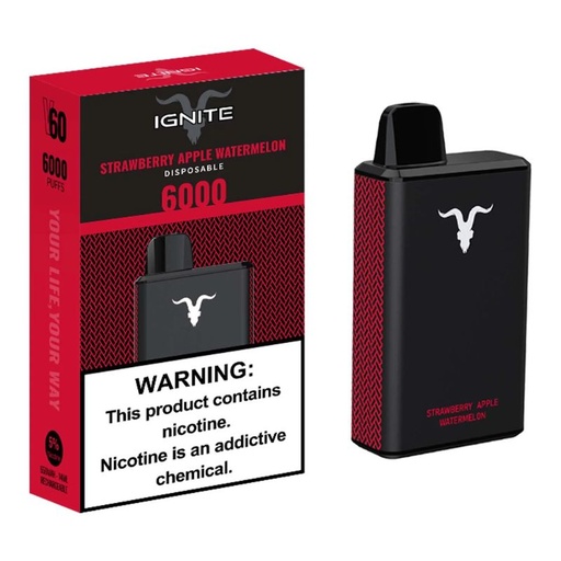 [810105507522] Vape Electrónico Ignite V60 6000 Puffs Nic 5g Strawberry Apple Watermelon