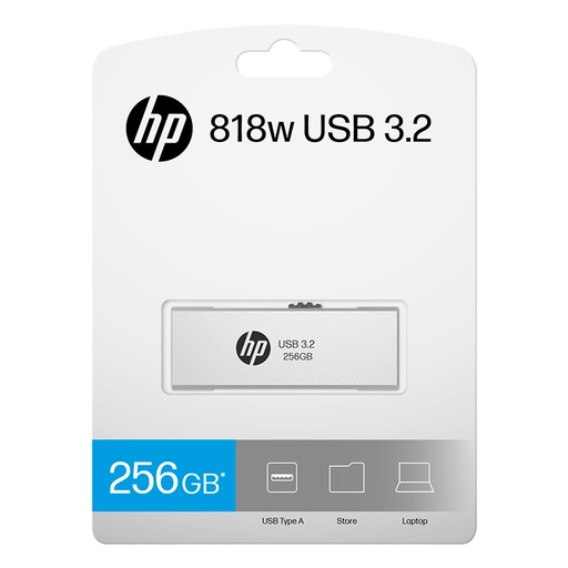 [HPFD818W-256] Memoria USB HP 256GB 818w 3.2 Plateada