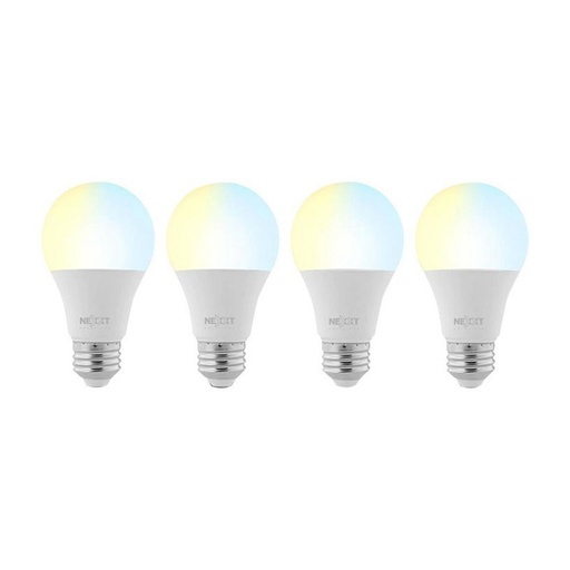 [NHB-W110 4PK] Bombilla LED Inteligente Nexxt A19 Lúz Calida Wi-Fi 110V 4pc