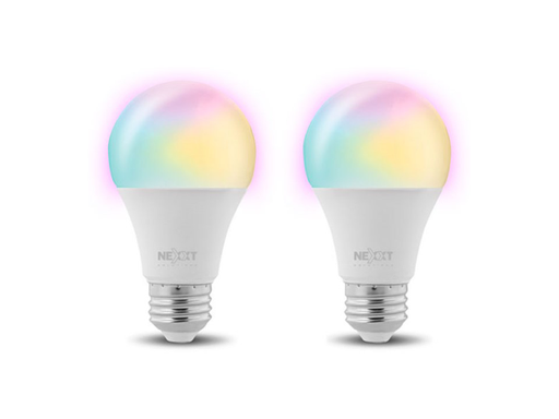 [NHB-C110 2PK] Bombilla LED Inteligente Nexxt A19 RGB Wi-Fi 110V 2pc