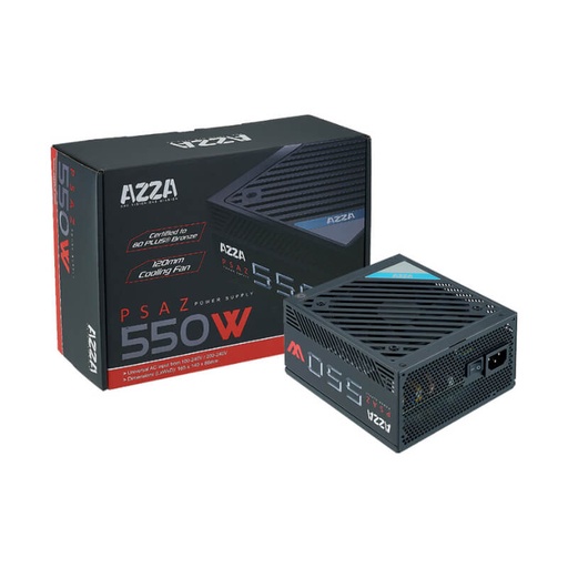 [PSAZ-550W] Fuente de Poder 550W AZZA PSAZ550W 80-PLUS Bronce