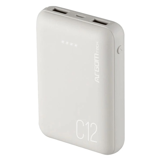 [ARG-PB-1138WT] PowerBank Argom 12000mAh C12 2xUSB Blanco