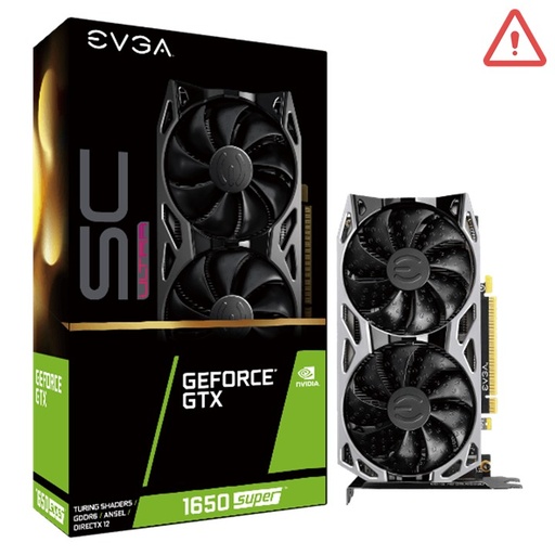 [04G-P4-1357-KR] Tarjeta de Video 4GB GDDR6 EVGA GeForce GTX 1650 SUPER SC ULTRA GAMING DVI HDMI DP PCIe 3.0 (Venta con Equipo)