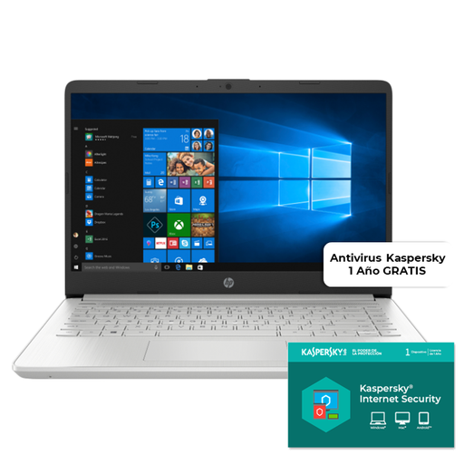 [162C1LA#ABM] Laptop HP 15-gw0017la 15.6" Ryzen 3 3250U 4GB RAM 256GB SSD W10 Home Plateada Teclado Español + Antivirus Kaspersky 1 Año GRATIS